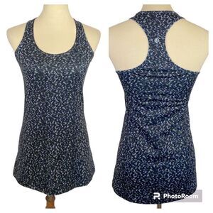 LULULEMON COOL RACER TAND TOP DIGIE PIXIE CASPIAN BLUE BLACK